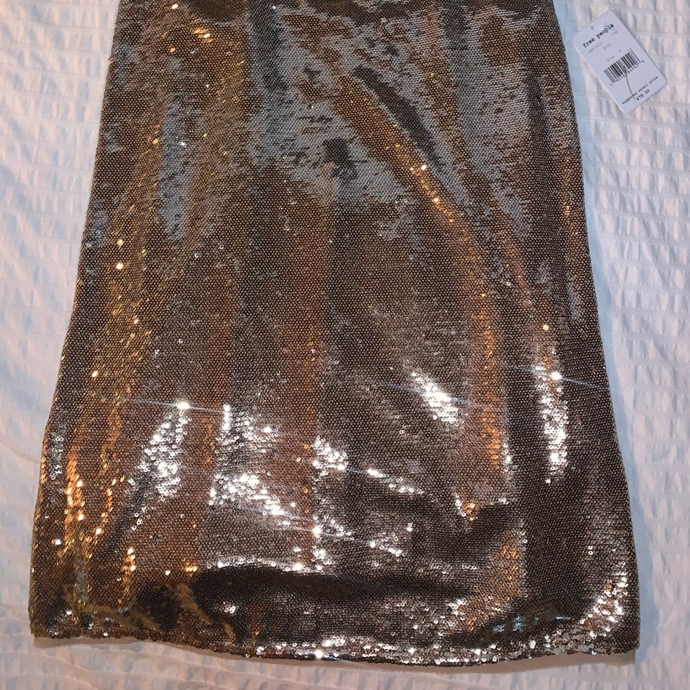 Free People paper bag gold sequin dress - Picture 2 of 7